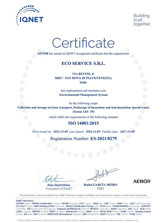 ISO 14001 internazionale